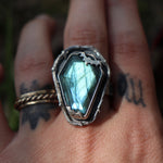 Load image into Gallery viewer, 6ft UNDER labradorite - Ring﻿ size 8.5
