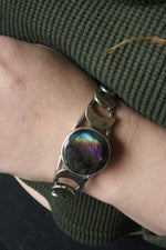 Load image into Gallery viewer, Rainbow moon- Cuff Size 6.5-7 icnhes
