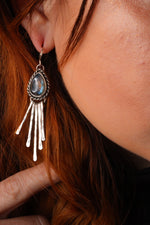 Load image into Gallery viewer, Blue Moonlight- Labradorite earrings
