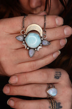 Load image into Gallery viewer, Northern Compass -Larimar Pendant
