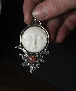 Sun rising with moon- Necklace