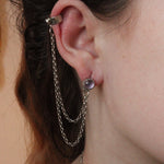 Load image into Gallery viewer, Amethyst Chain- Ear Cuff

