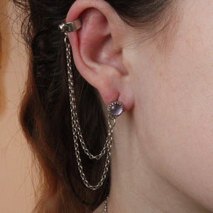 Amethyst Chain- Ear Cuff