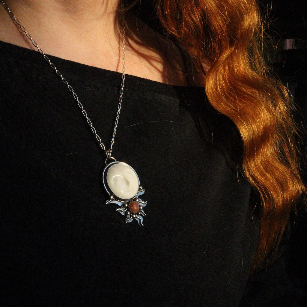 Sun rising with moon- Necklace