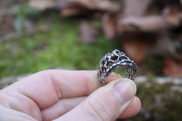 Sterling Silver Ring - Crown Of Thorns Ring Polished