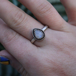 Mini moonstone - ring size 8 1/4th