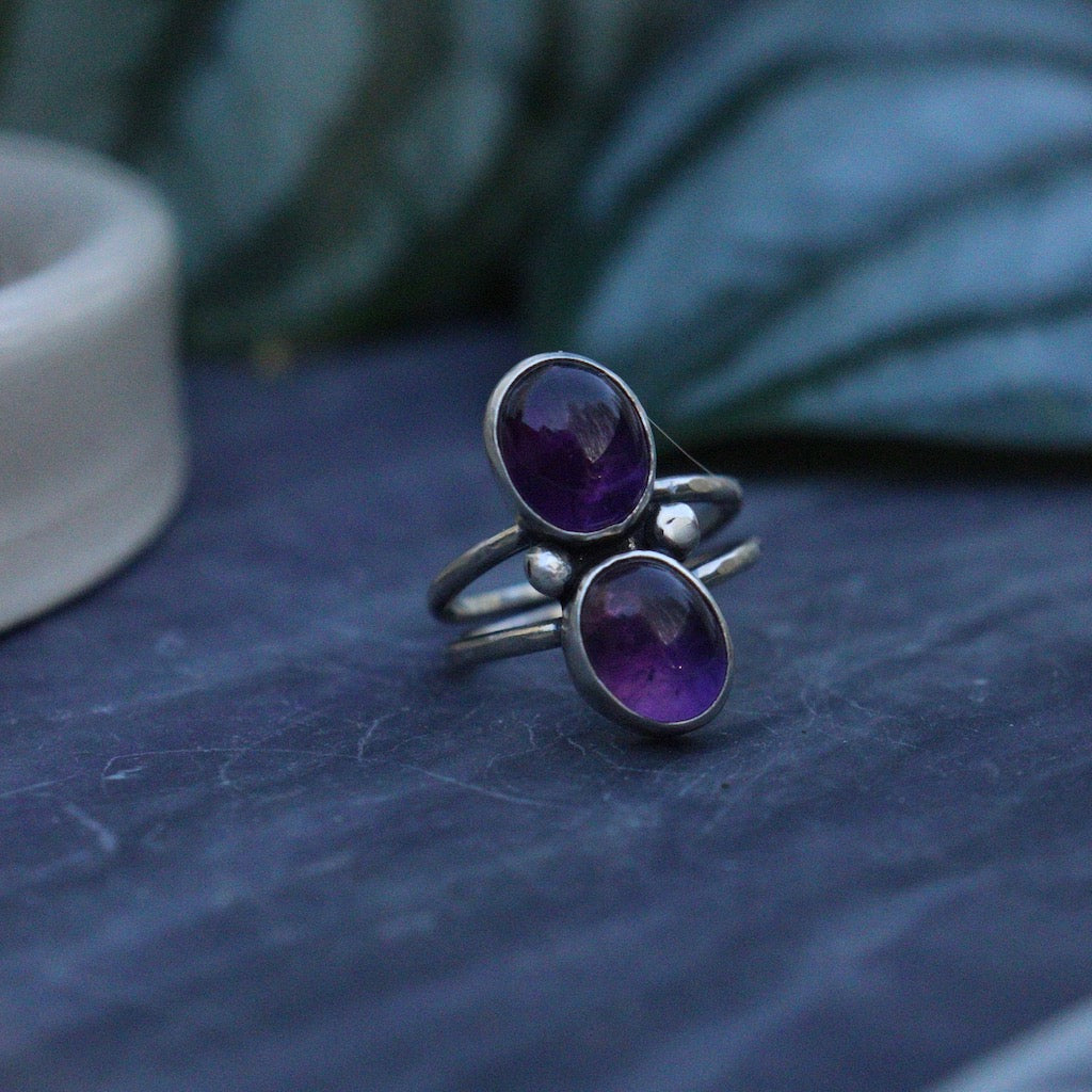 Double Amethyst - Ring size 6