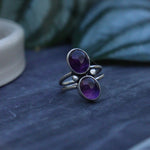 Load image into Gallery viewer, Double Amethyst - Ring size 6
