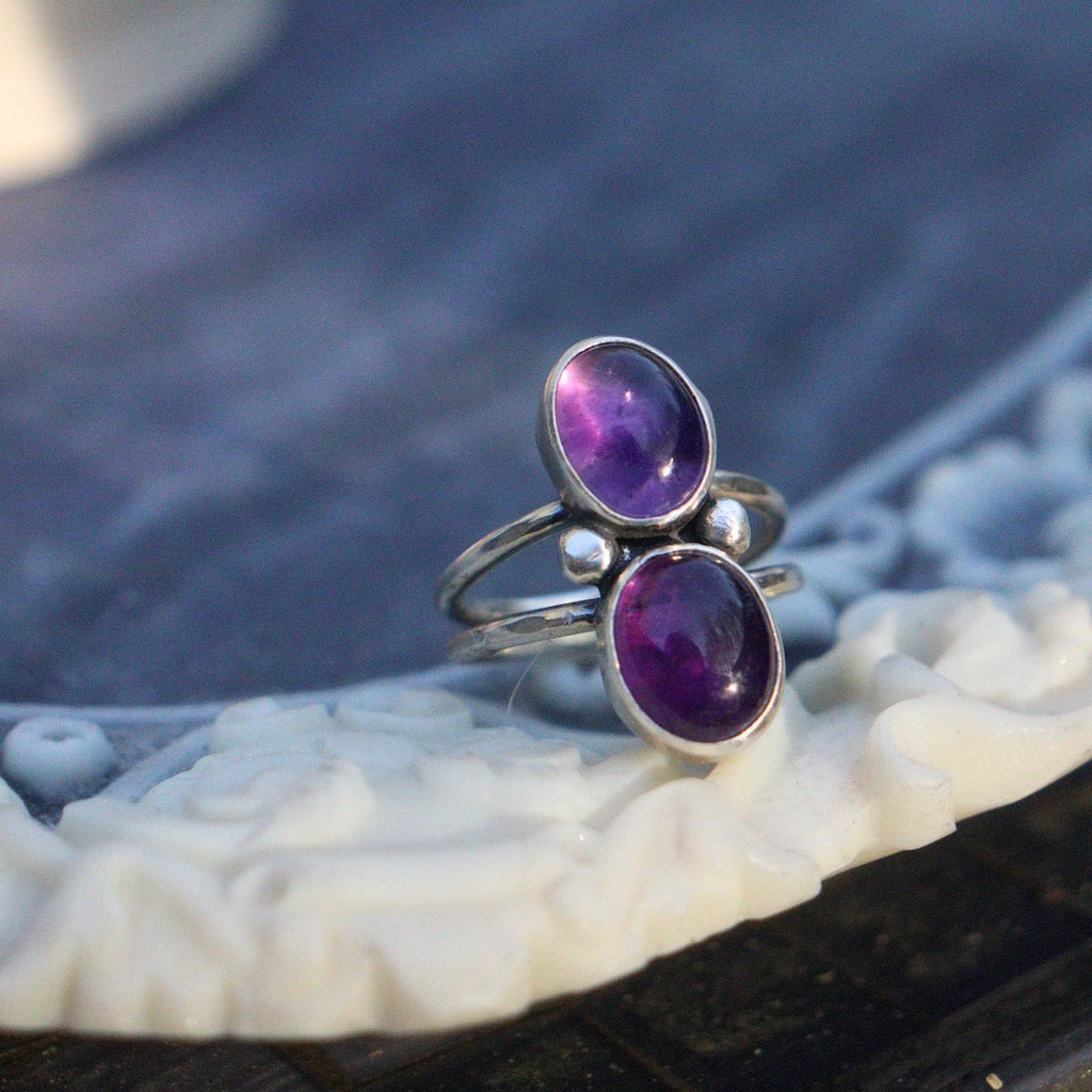 Double Amethyst - Ring size 6