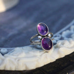 Load image into Gallery viewer, Double Amethyst - Ring size 6
