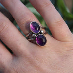 Load image into Gallery viewer, Double Amethyst - Ring size 6
