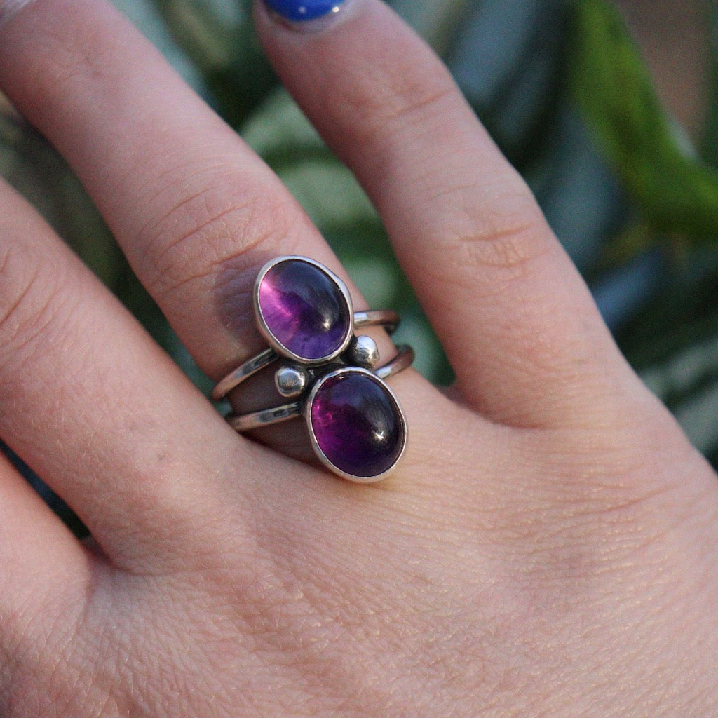 Double Amethyst - Ring size 6
