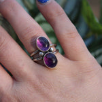 Load image into Gallery viewer, Double Amethyst - Ring size 6
