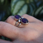 Load image into Gallery viewer, Double Amethyst - Ring size 6
