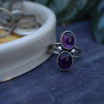 Load image into Gallery viewer, Double Amethyst - Ring size 6
