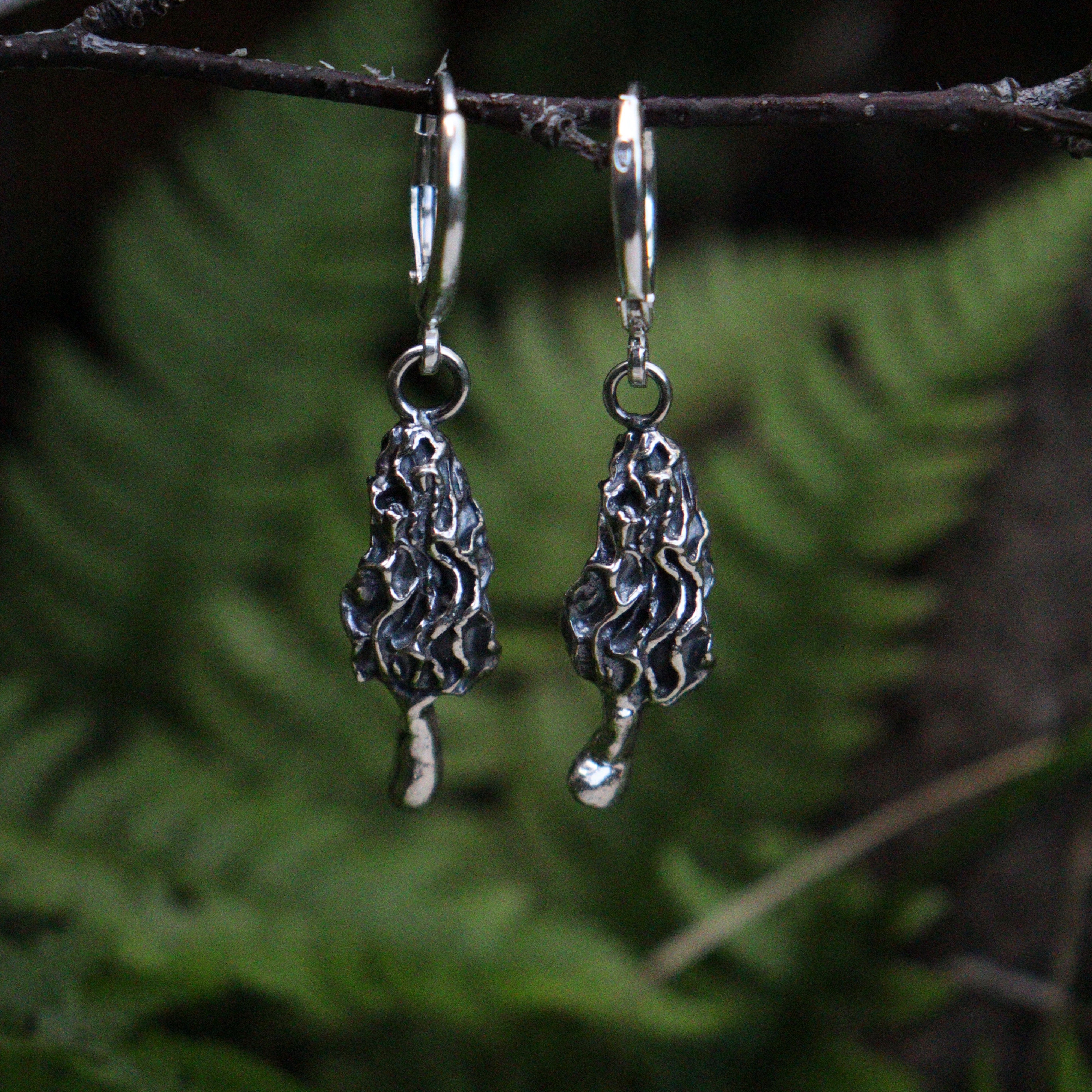 Morel Mushroom Earrings- 3 sizes