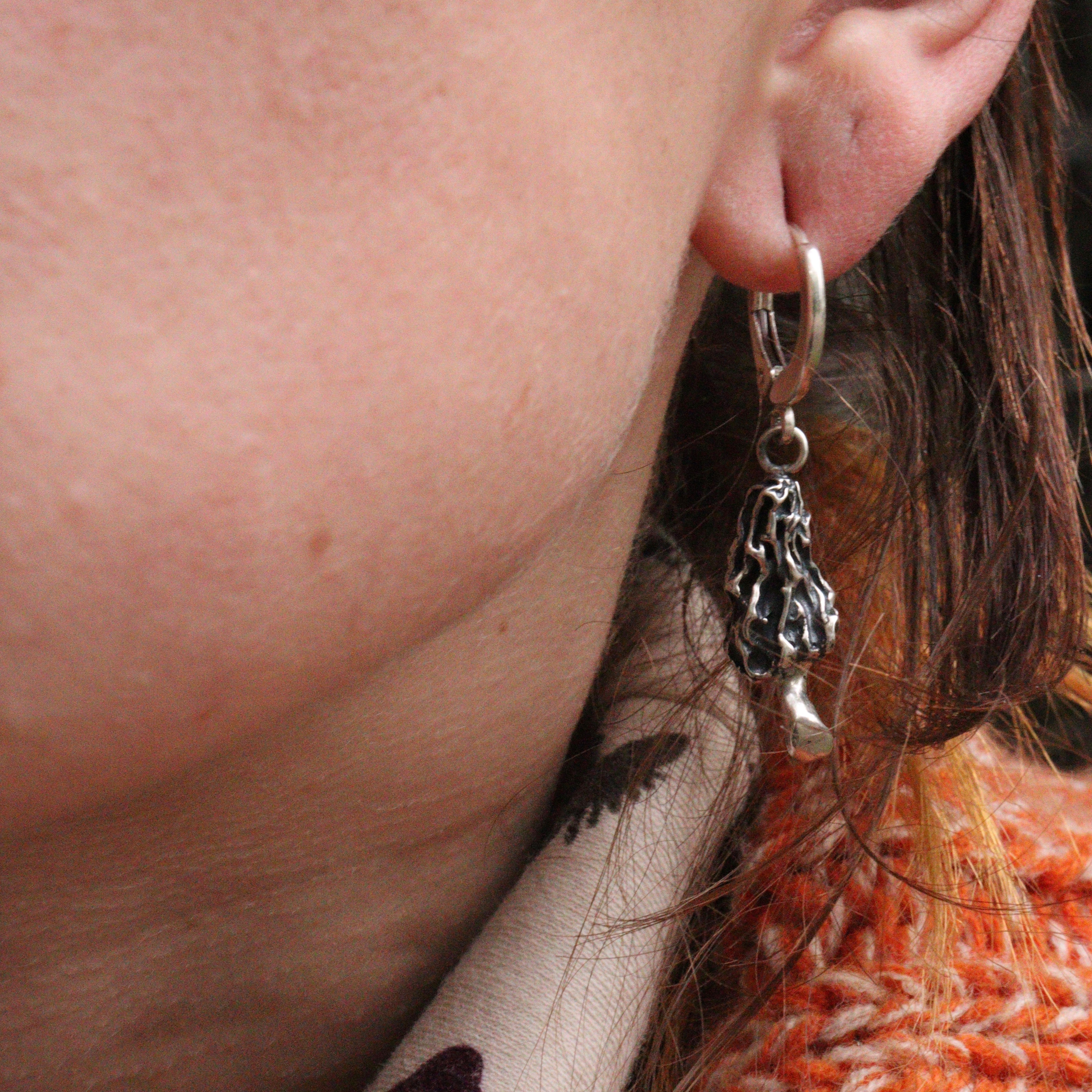 Morel Mushroom Earrings- 3 sizes