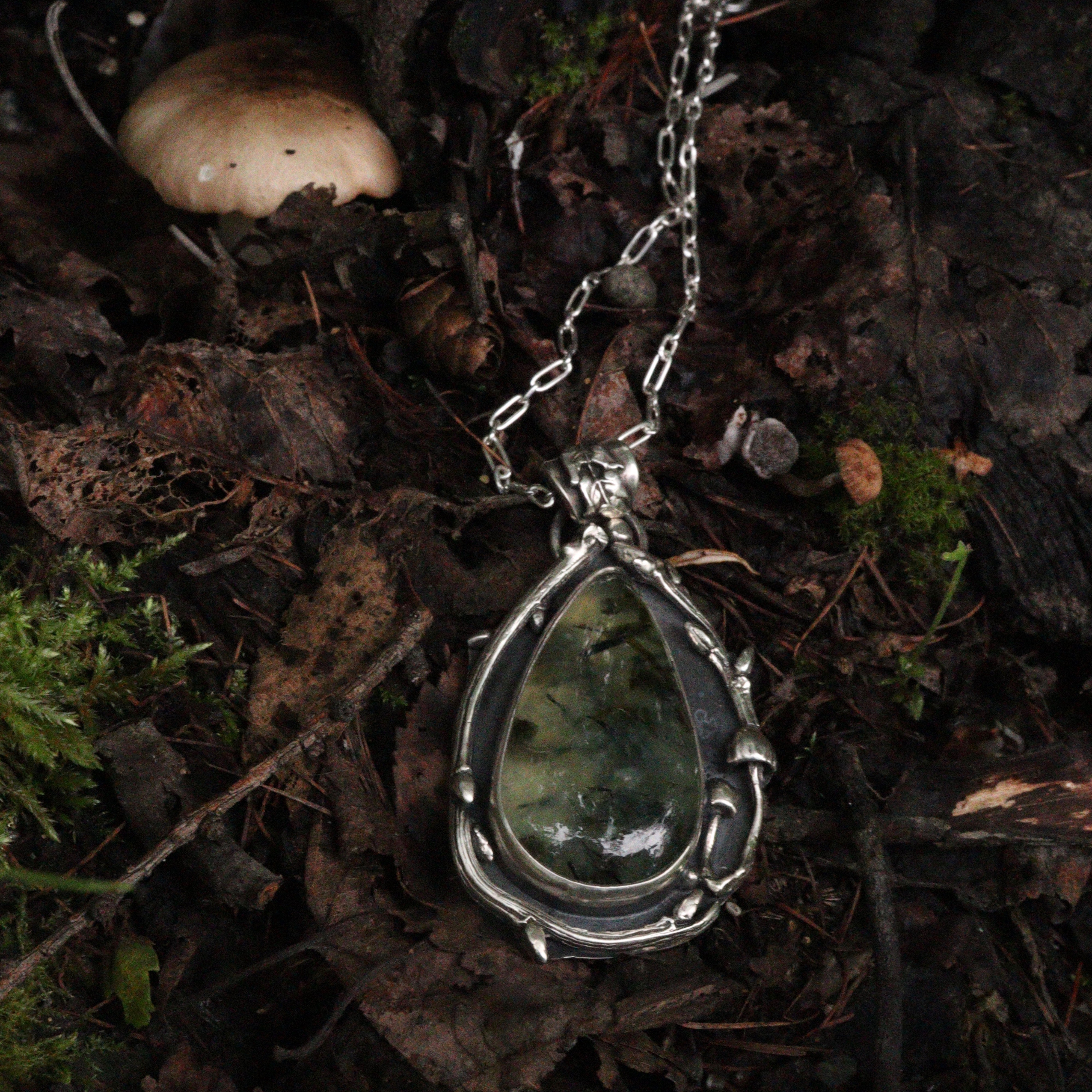 Forest Floor- Prehinite on 20 inch chain