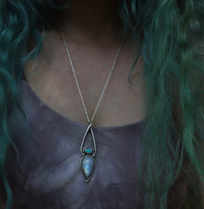 Turquoise and Moonstone Goddess- Necklace