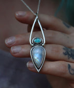 Load image into Gallery viewer, Turquoise and Moonstone Goddess- Necklace
