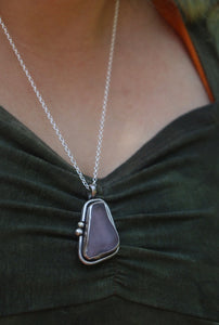 Large Purple beach-glass necklace