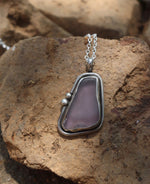 Load image into Gallery viewer, Large Purple beach-glass necklace
