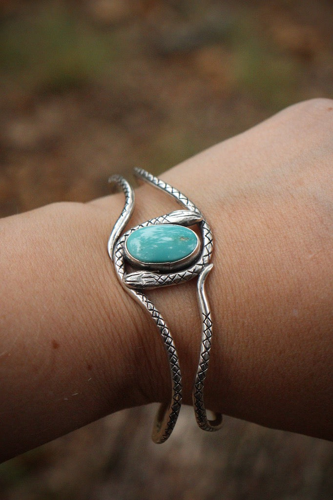 Royston Turquoise Double Serpent Cuff