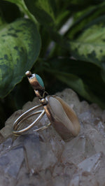 Load image into Gallery viewer, Turquoise and Seashell Ring- Size 8 1/2 - Sun Moon and Crystals
