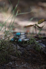 Load image into Gallery viewer, Energy patern turquoise ring- multiple sizes

