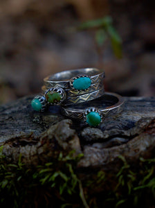 Energy patern turquoise ring- multiple sizes