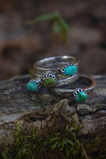 Load image into Gallery viewer, Energy patern turquoise ring- multiple sizes
