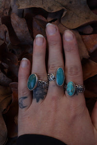 Turquoise Flower Power -RING size 9