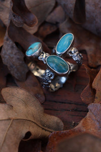 Turquoise Flower Power -RING size 10