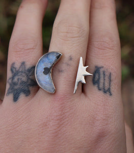 Moon and sun ring- adjustable