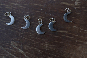 Sterling silver crescent Moons - Sun Moon and Crystals