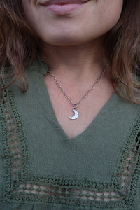 Sterling silver crescent Moons - Sun Moon and Crystals
