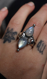 Load image into Gallery viewer, Double Moonstone Ring- 3 sizes

