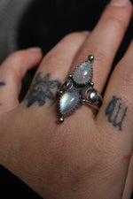 Load image into Gallery viewer, Double Moonstone Ring- 3 sizes
