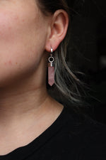 Load image into Gallery viewer, Rose Quartz Crystal Earrings -
