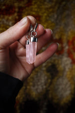 Load image into Gallery viewer, Rose Quartz Crystal Earrings -
