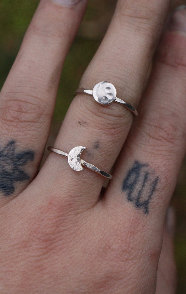Silver Moons stacking rings