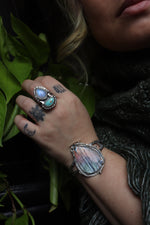 Load image into Gallery viewer, Moonstone and turquoise- Ring size 7.5
