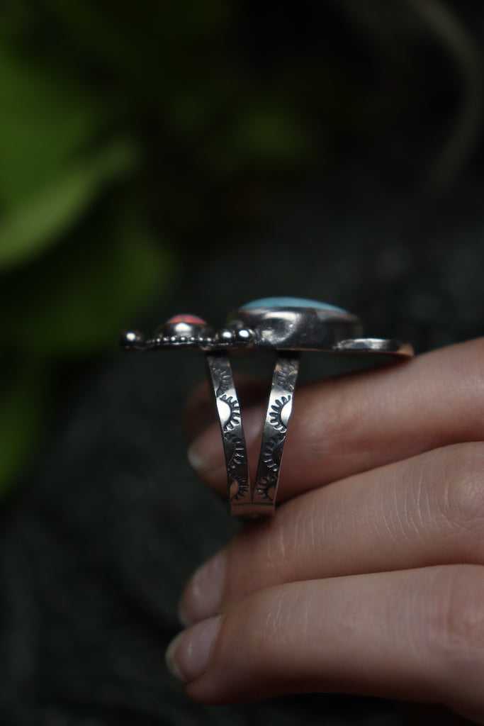 Larimar and Opal- Ring size 9.5