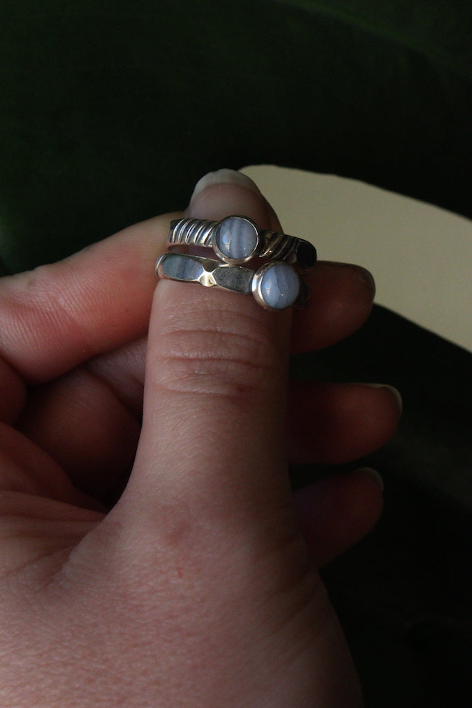 Blue Lace agate Rings