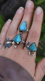 Load image into Gallery viewer, Turquoise and Succulent Rings - Sun Moon and Crystals
